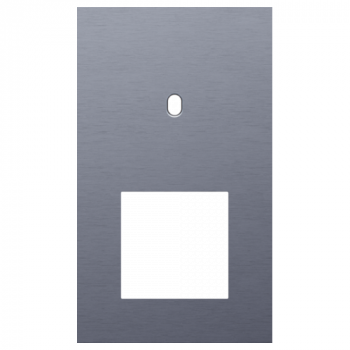 afdekplaat tweevoudig verticaal 60mm voor 1 enkelvoudig schakelfunctie en 1 functie 45 x 45 toggle alu blue grey brushed (226)