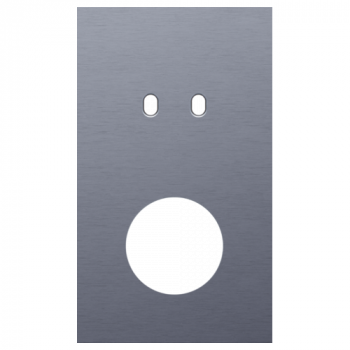 plaque de recouvrement double vertical 60 mm pour 1 fonction double commutation et 1 prise toggle alu blue grey brushed (226)