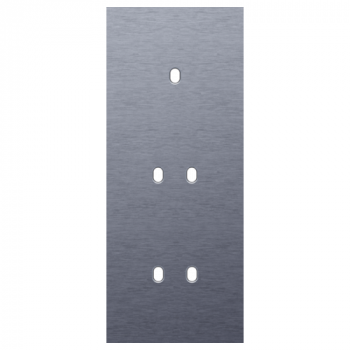 afdekplaat drievoudig verticaal 60mm voor 1 enkelvoudig en 2 tweevoudig schakelfuncties toggle alu blue grey brushed (226)
