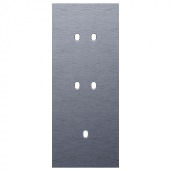afdekplaat drievoudig verticaal 60mm voor 2 tweevoudig en 1 enkelvoudig schakelfuncties toggle alu blue grey brushed (226)