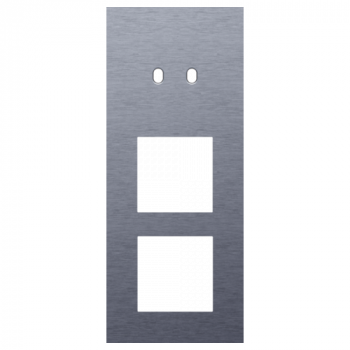 afdekplaat drievoudig verticaal 60mm voor 1 tweevoudig schakelfunctie en 2 functies 45 x 45 toggle alu blue grey brushed (226)