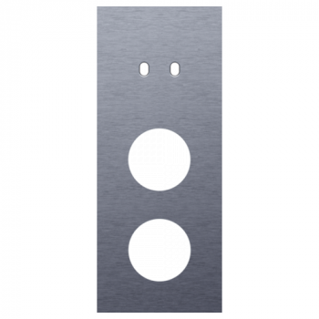afdekplaat drievoudig verticaal 60mm voor 1 tweevoudig schakelfunctie en voor 2 stopcontacten toggle alu blue grey brushed (226)