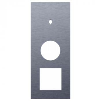 afdekplaat drievoudig verticaal 60mm voor 1 enkelvoudig schakelfunctie, 1 stopcontact en 1 functie 45 x 45 toggle alu blue grey brushed (226)