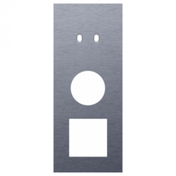 afdekplaat drievoudig verticaal 60mm voor 1 tweevoudig schakelfunctie, 1 stopcontact en 1 functie 45 x 45 toggle alu blue grey brushed (226)