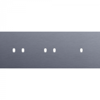 plaque de recouvrement triple horizontal 71 mm pour 2 fonctions double et une fonction simple commutation toggle alu blue grey brushed (226)