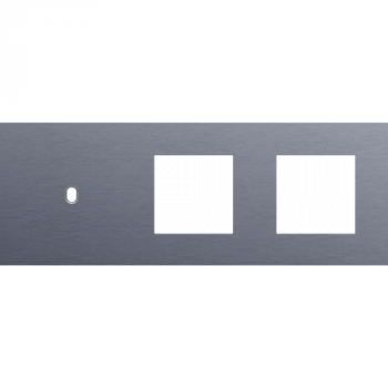 afdekplaat drievoudig horizontaal 71mm voor 1 enkelvoudig schakelfunctie en voor 2 functies 45 x 45 toggle alu blue grey brushed (226)