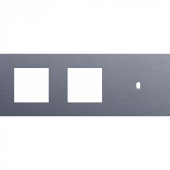 afdekplaat drievoudig horizontaal 71mm voor 2 functies 45 x 45 en 1 enkelvoudig schakelfunctie toggle alu blue grey brushed (226)