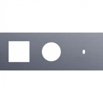 NIKO afdekplaat drievoudig horizontaal 71mm voor 1 functie 45 x 45, 1 stopcontact en 1 enkelvoudig schakelfunctie toggle alu blue grey brushed (226)