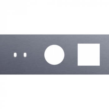 afdekplaat drievoudig horizontaal 71mm voor 1 tweevoudig schakelfunctie, 1 stopcontact, 1 functie 45 x 45 schakelfunctie toggle alu blue grey brushed (226)