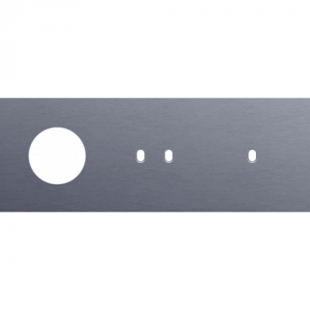 plaque de recouvrement triple horizontal 71 mm pour 1 prise, 1 fonction double et une fonction simple commutation toggle alu blue grey brushed (226)