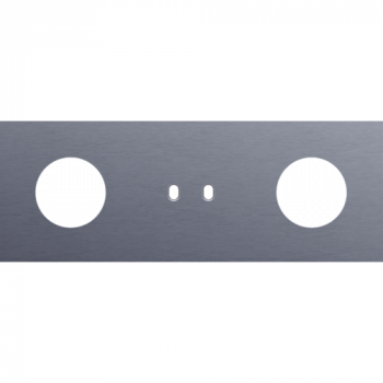 afdekplaat drievoudig horizontaal 71mm voor 1 stopcontact, 1 tweevoudig schakelfunctie, 1 stopcontact toggle alu blue grey brushed (226)