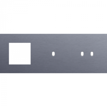 NIKO afdekplaat drievoudig horizontaal 71mm voor 1 functie 45 x 45, één enkelvoudig en 1 tweevoudig schakelfunctie toggle alu blue grey brushed (226)