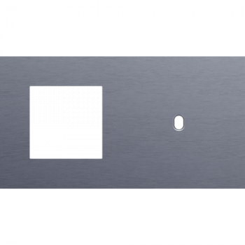 NIKO plaque de recouvrement double horizontale 71mm pour 1 fonction 45 x 45 et 1 fonction simple commutation toggle alu blue grey brushed (226)