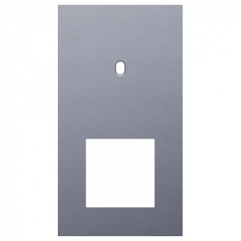 afdekplaat tweevoudig verticaal 71mm voor 1 enkelvoudig schakelfunctie en 1 functie 45 x45 toggle alu blue grey brushed (226)