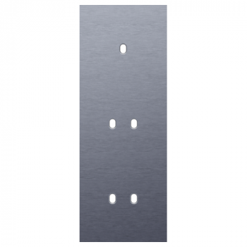 plaque de recouvrement triple vertical 71 mm pour 1 fonction simple et deux fonctions double commutation toggle alu blue grey brushed (226)