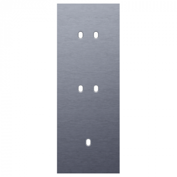 afdekplaat drievoudig verticaal 71mm voor 2 tweevoudige en één enkelvoudig schakelfuncties toggle alu blue grey brushed (226)