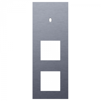 afdekplaat drievoudig verticaal 71mm voor 1 enkelvoudig schakelfunctie en 2 functies 45 x 45 toggle alu blue grey brushed (226)