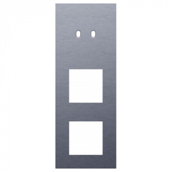 afdekplaat drievoudig verticaal 71mm voor 1 tweevoudig schakelfunctie en 2 functies 45 x 45 toggle alu blue grey brushed (226)