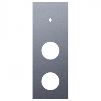 afdekplaat drievoudig verticaal 71mm voor 1 enkelvoudig schakelfunctie en voor 2 stopcontacten toggle alu blue grey brushed (226)