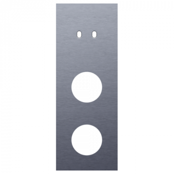 afdekplaat drievoudig verticaal 71mm voor 1 tweevoudig schakelfunctie en voor 2 stopcontacten toggle alu blue grey brushed (226)