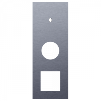 afdekplaat drievoudig verticaal 71mm voor 1 enkelvoudig schakelfunctie, 1 stopcontact , 1 functie 45 x 45 toggle alu blue grey brushed (226)