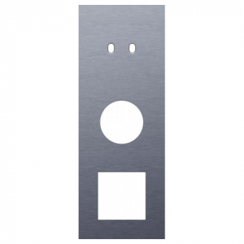 afdekplaat drievoudig verticaal 71mm voor 1 tweevoudig schakelfunctie, 1 stopcontact , 1 functie 45 x 45 toggle alu blue grey brushed (226)