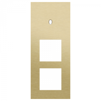 plaque de recouvrement triple vertical 60 mm pour 1 fonction simple commutation et 2 fonctions 45 x 45 toggle alu gold brushed (227)