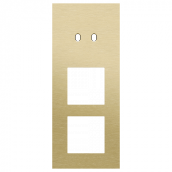 plaque de recouvrement triple vertical 60 mm pour 1 fonction double commutation et 2 fonctions 45 x 45 toggle alu gold brushed (227)