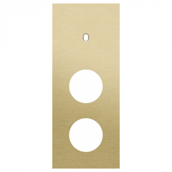 afdekplaat drievoudig verticaal 60mm voor 1 enkelvoudig schakelfunctie en voor 2 stopcontacten toggle alu gold brushed (227)