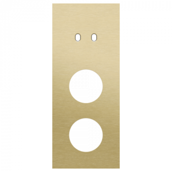 plaque de recouvrement triple vertical 60 mm pour 1 fonction double commutation et pour 2 prises toggle alu gold brushed (227)