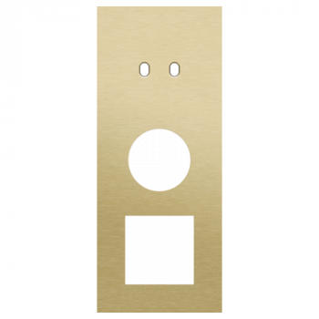 plaque de recouvrement triple vertical 60 mm pour 1 fonction double commutation, 1 prise et pour 1 fonction 45 x 45 toggle alu gold brushed (227)