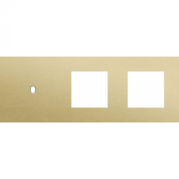 afdekplaat drievoudig horizontaal 71mm voor 1 enkelvoudig schakelfunctie en 2 functies 45 x 45 toggle alu gold brushed (227)