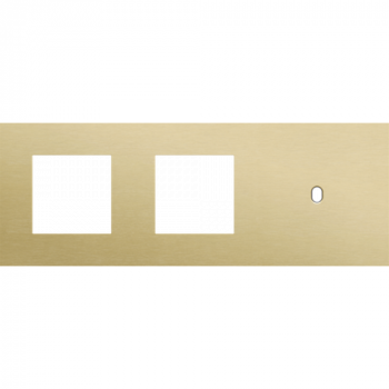 afdekplaat drievoudig horizontaal 71mm voor 2 functies 45 x 45 en 1 enkelvoudig schakelfunctie toggle alu gold brushed (227)