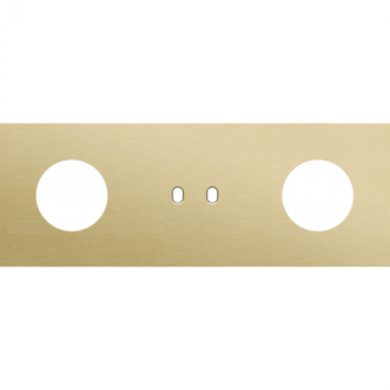 NIKO afdekplaat drievoudig horizontaal 71mm voor 1 stopcontact, 1 tweevoudig schakelfunctie, 1 stopcontact toggle alu gold brushed (227)
