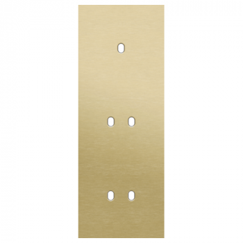 plaque de recouvrement triple vertical 71 mm pour 1 fonction simple et deux fonctions double commutation toggle alu gold brushed (227)