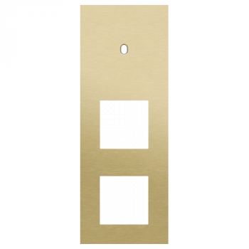afdekplaat drievoudig verticaal 71mm voor 1 enkelvoudig schakelfuncties en 2 functies 45 x 45 toggle alu gold brushed (227)