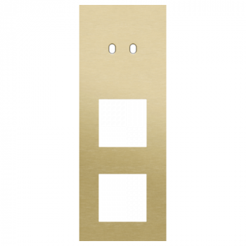 afdekplaat drievoudig verticaal 71mm voor 1 tweevoudig schakelfuncties en 2 functies 45 x 45 toggle alu gold brushed (227)