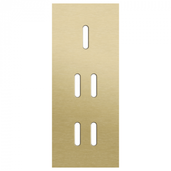 plaque de recouvrement rocker triple verticale 60mm pour 1 fonction simple et 2 fonctions double commutation rocker alu gold brushed (code 227)