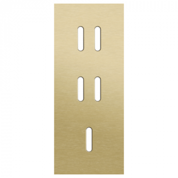 afdekplaat drievoudig verticaal 60mm voor 2 tweevoudige en 1 enkelvoudig schakelfunctie rocker alu gold brushed (227)
