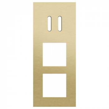plaque de recouvrement triple verticale 60mm pour 1 fonction double commutation et 2 fonctions 45 x 45 rocker alu gold brushed (code 227)
