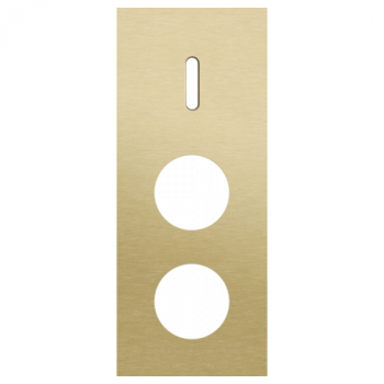plaque de recouvrement triple verticale 60mm pour 1 fonction simple commutation et pour 2 prises rocker alu gold brushed (code 227)