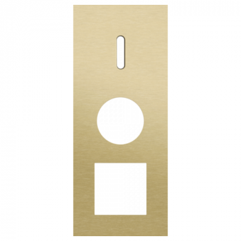 afdekplaat drievoudig verticaal 60mm voor 1 enkelvoudig schakelfunctie, 1 stopcontact en 1 functie 45 x 45 rocker alu gold brushed (227)