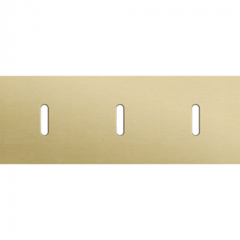 afdekplaat drievoudig horizontaal 71mm voor 3 enkelvoudige schakelfuncties rocker alu gold brushed (code 227 )