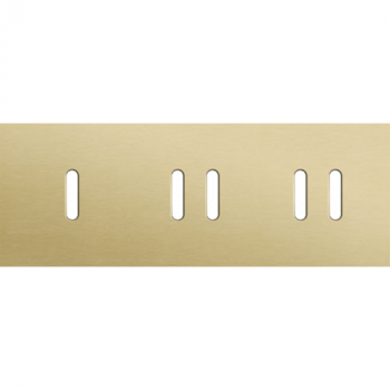 afdekplaat drievoudig horizontaal 71mm voor 1 enkelvoudige en 2 tweevoudige schakelfuncties rocker alu gold brushed (code 227 )
