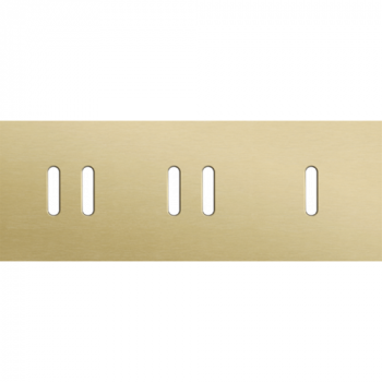 afdekplaat drievoudig horizontaal 71mm voor 2 tweevoudige en 1 enkelvoudige schakelfuncties rocker alu gold brushed (code 227 )
