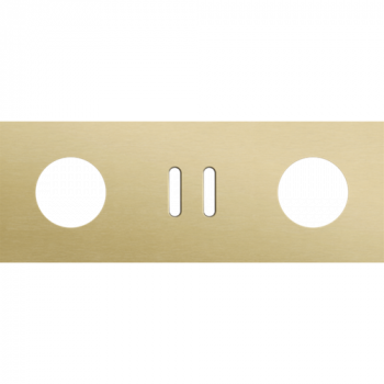 plaque de recouvrement triple horizontale 71mm pour une prise, une fonction double commutation, 1 prise rocker alu gold brushed (code 227)