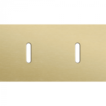 plaque de recouvrement double horizontale 71mm pour 2 fonctions simple commutation rocker alu gold brushed (code 227)