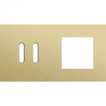 NIKO afdekplaat tweevoudig horizontaal 71 mm voor 1 tweevoudig schakelfunctie en 1 functie 45 x 45 rocker alu gold brushed (227)