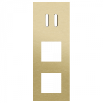 plaque de recouvrement triple verticale 71mm pour 1 fonction double commutation et 2 fonctions 45 x 45 rocker alu gold brushed (code 227)