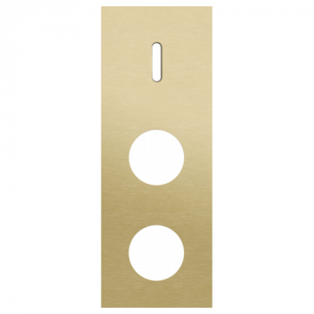 afdekplaat drievoudig verticaal 71mm voor 1 enkelvoudig schakelfunctie en voor 2 stopcontacten rocker alu gold brushed (code 227)